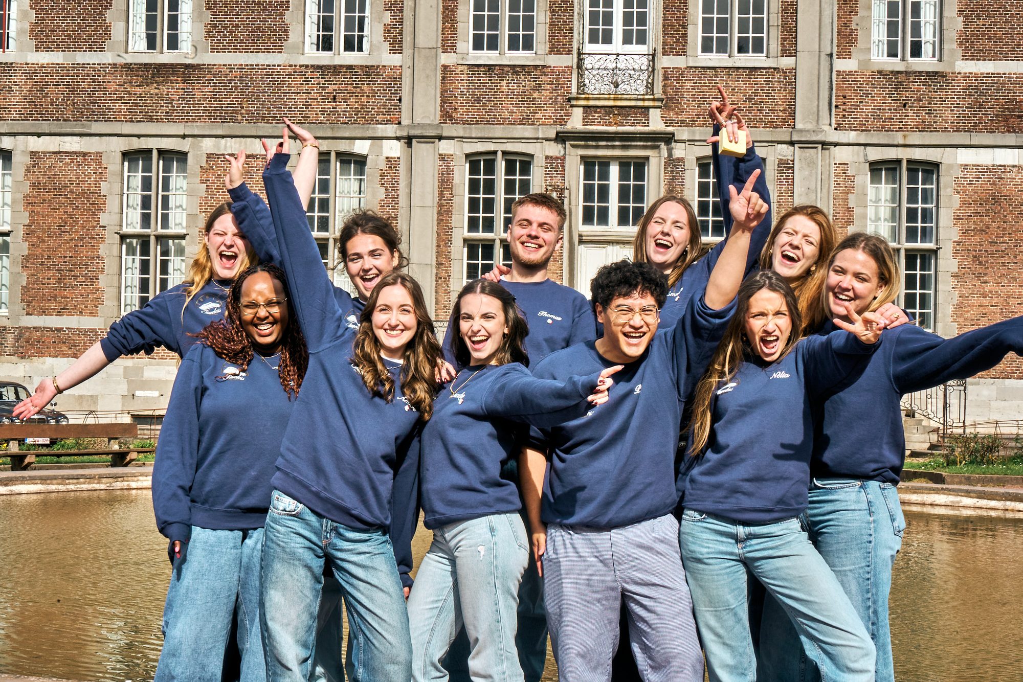 Alma mater — students on the grounds