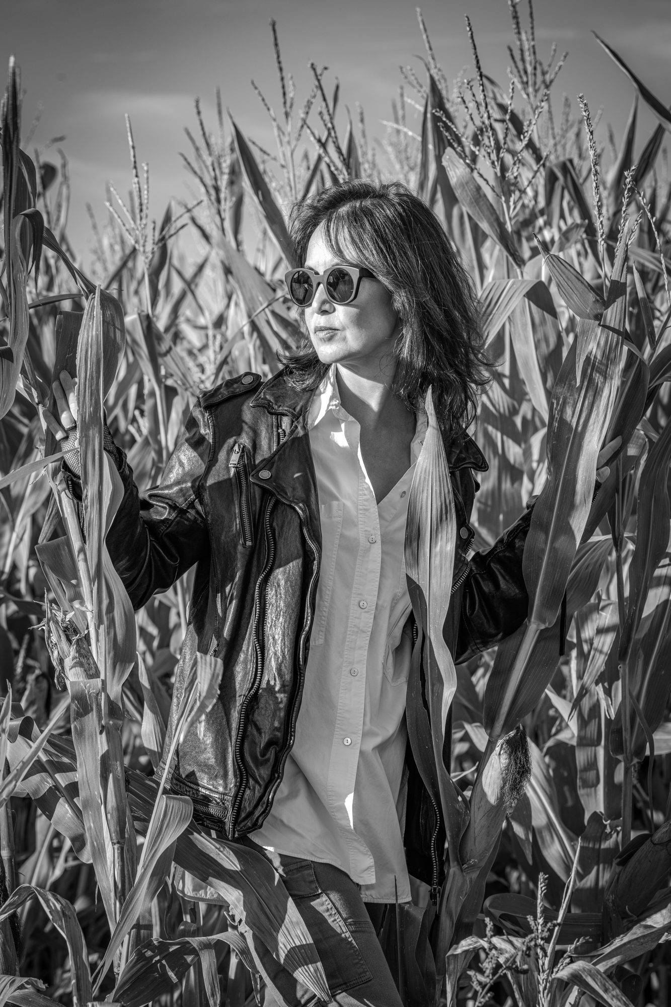 Mom, in the cornfield